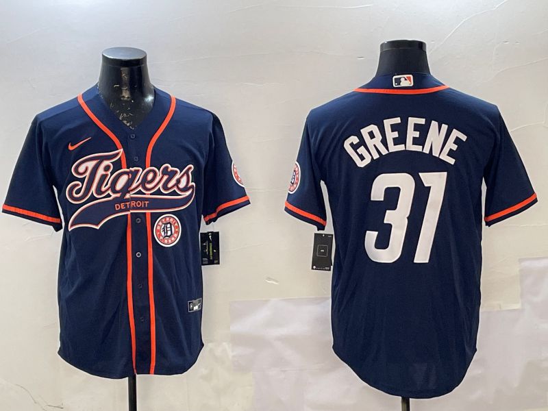 Men Detroit Tigers #31 Greene Blue Joint Name 2025 Nike MLB Jersey style 5